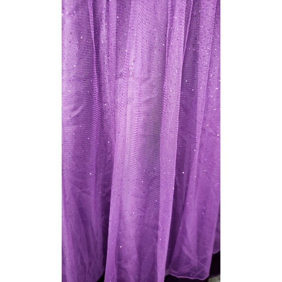 Purple glitter formal mini dress w/ sash - Picture 5 of 9